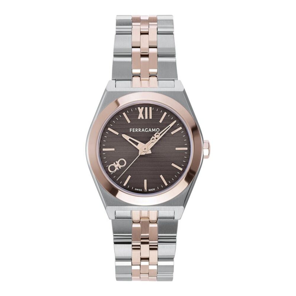 Ferragamo Vega New Bracelet Watch Two Tone Womens